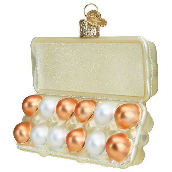 Old World Christmas Egg Carton Blown Glass Ornament