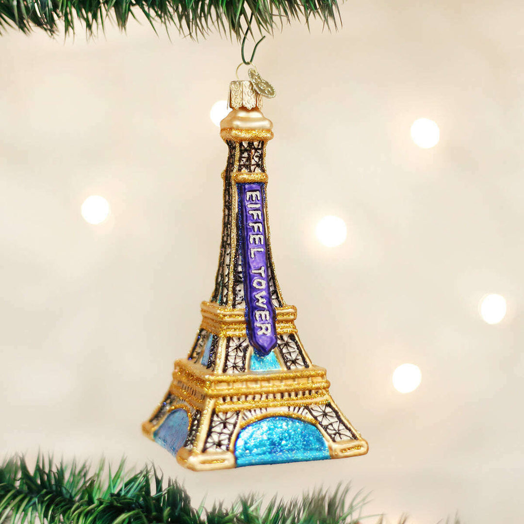 Old World Christmas Eiffel Tower Blown Glass Ornament