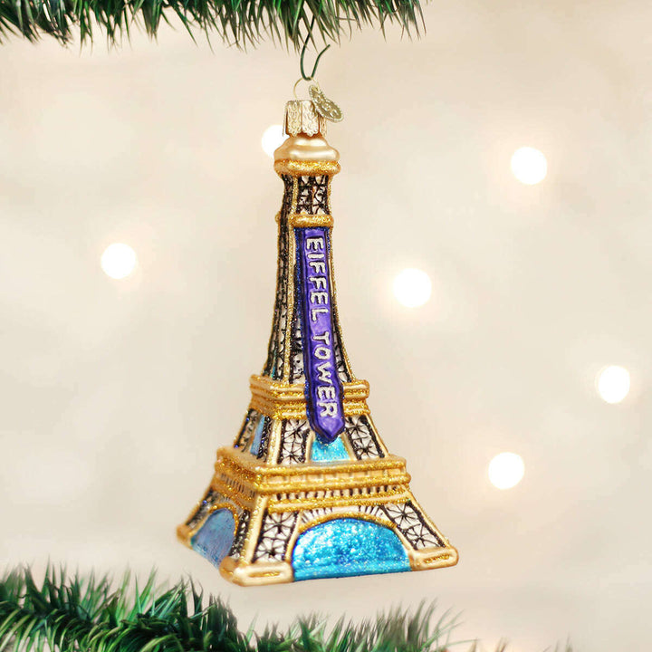 Old World Christmas Eiffel Tower Blown Glass Ornament