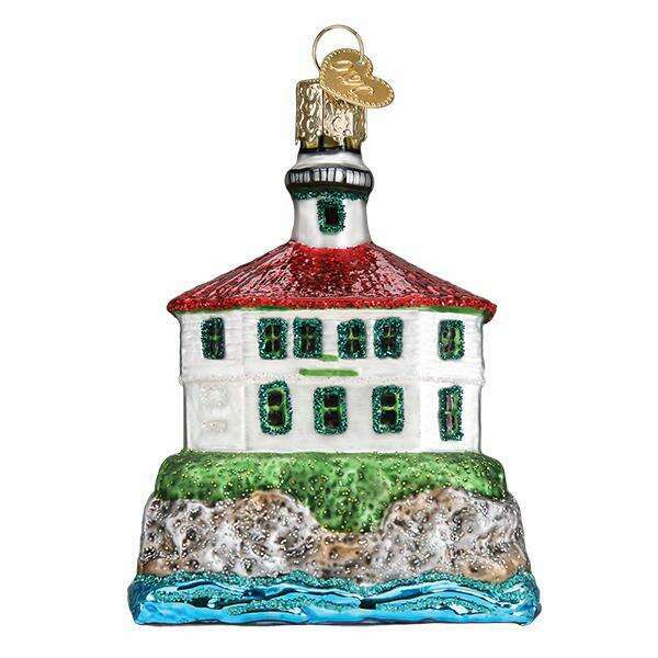 Old World Christmas Eldred Rock Lighthouse Blown Glass Ornament