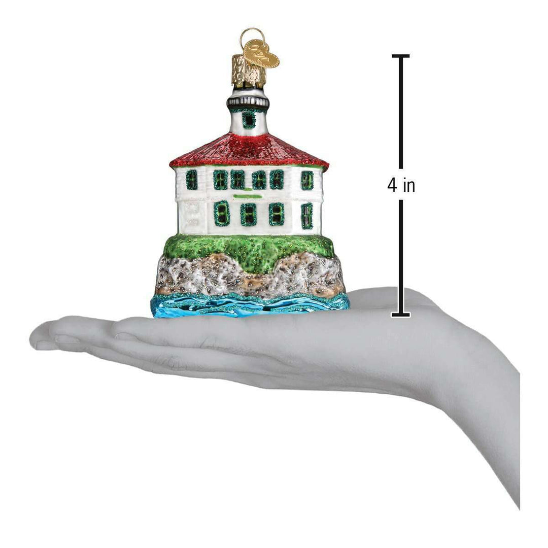 Old World Christmas Eldred Rock Lighthouse Blown Glass Ornament