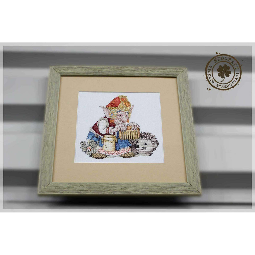 Elf with Hedgehog SP-04 Counted Cross-Stitch Kit