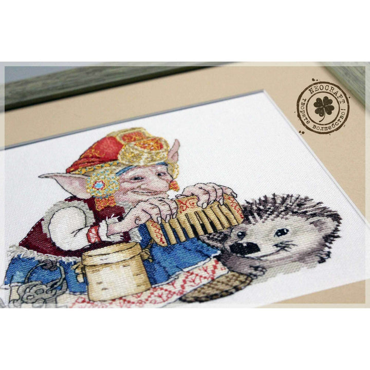 Elf with Hedgehog SP-04 Counted Cross-Stitch Kit