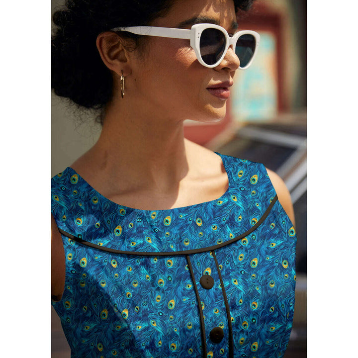 Elizabeth Dress in Peacock