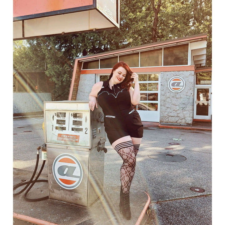 Elle: No Flush Beats This Pair of Diamond Thigh Highs. Petite to Plus Size