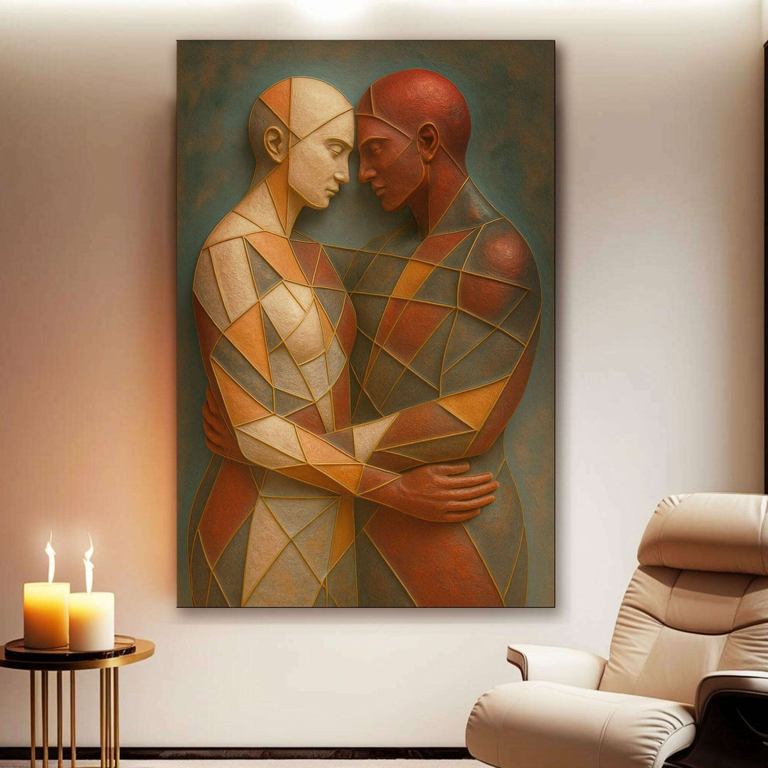 Embrace of Geometry Abstract Wall Art III