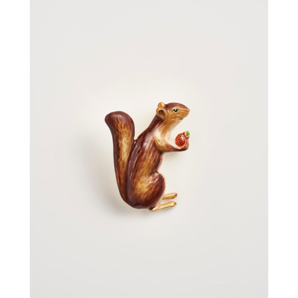 Enamel Cheeky Squirrel Brooch by Fable England 