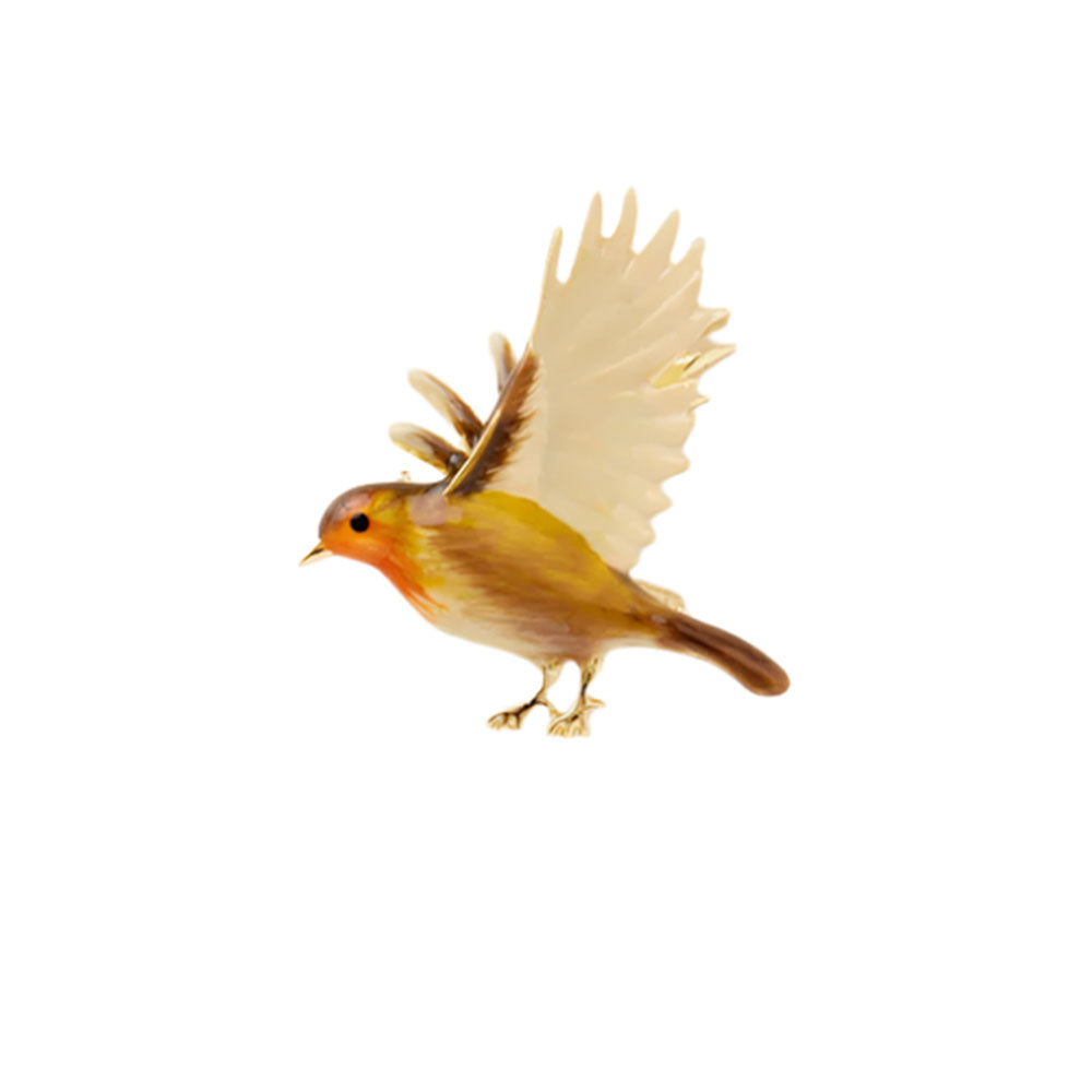 Enamel Flying Robin Brooch by Fable England