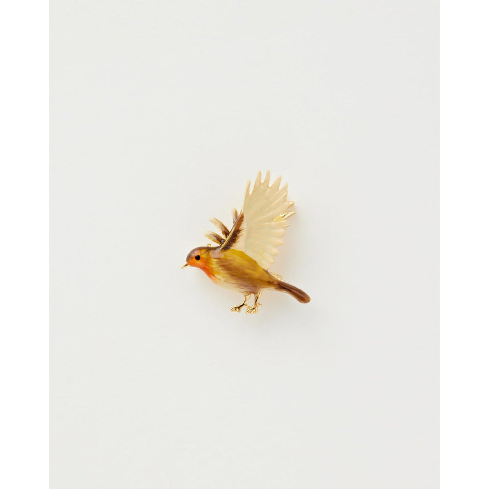 Enamel Flying Robin Brooch by Fable England 