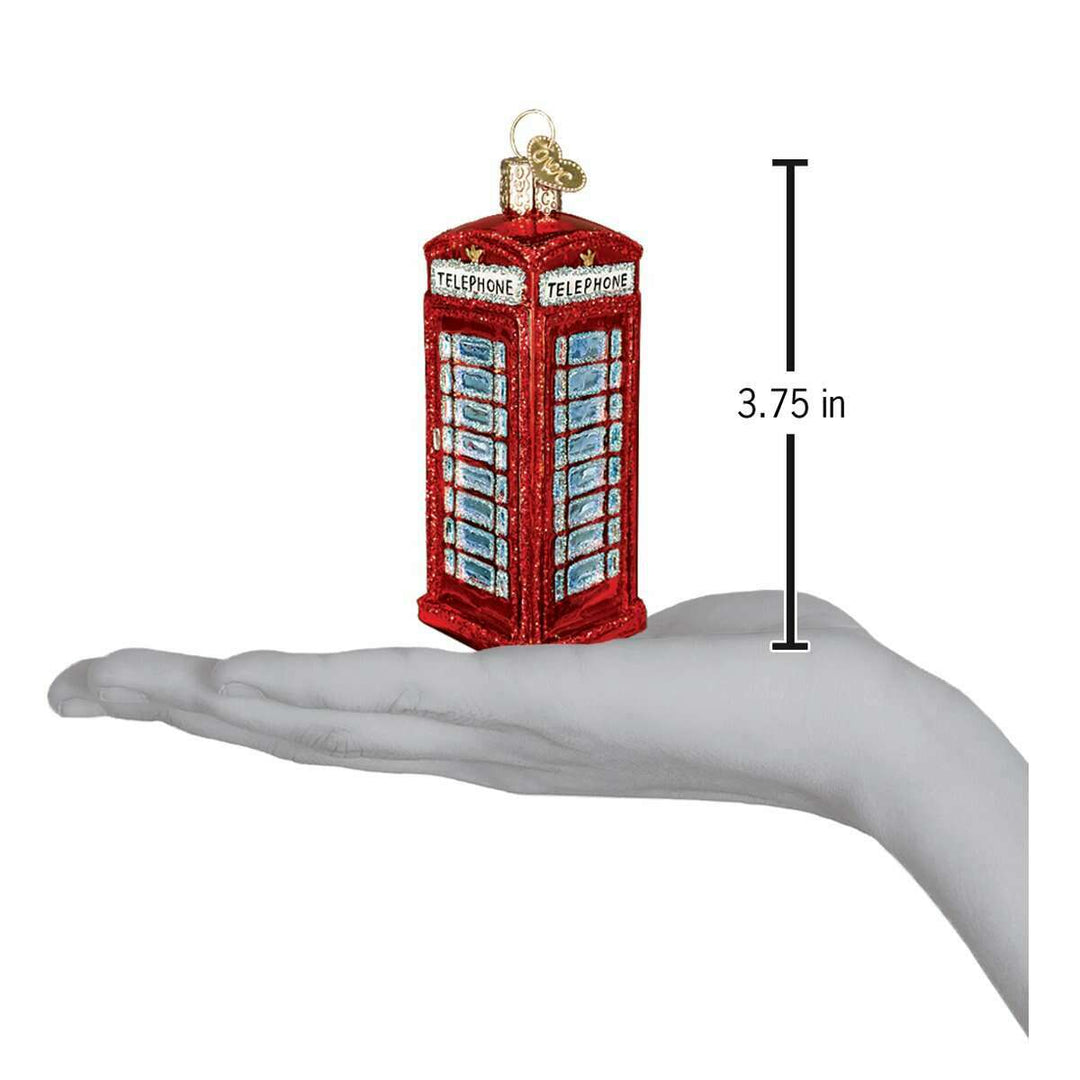 Old World Christmas English Phonebooth Blown Glass Ornament