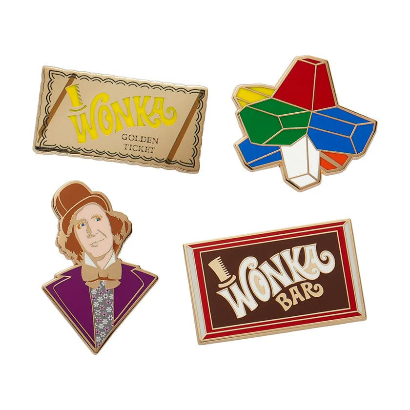 Willy Wonka Enamel Pin 4 Piece Pack