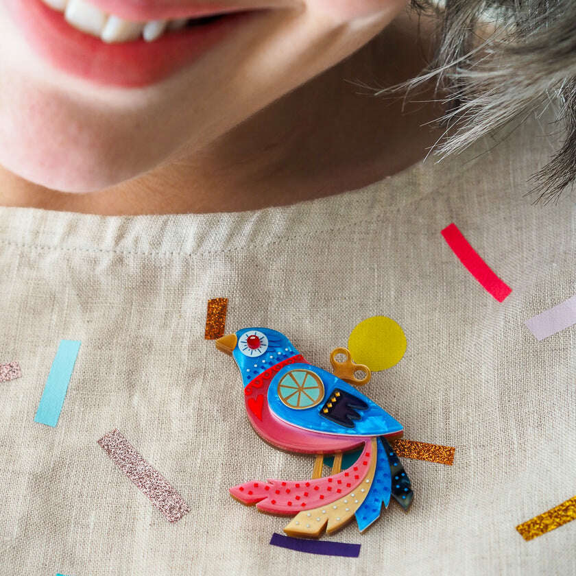 The Wind Up Brooch by Erstwilder x Pete Cromer