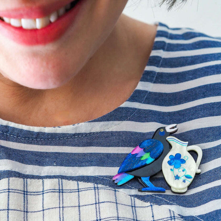 Thirsty Work Brooch by Erstwilder x Pete Cromer