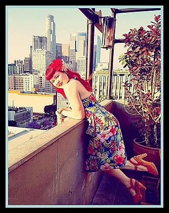 the Rockin' Tiki/with Ankle Strap- in Scarlette Leather