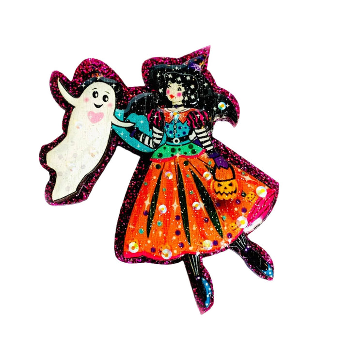 Meggie & the Friendly Ghost Brooch by Rosie Rose Parker