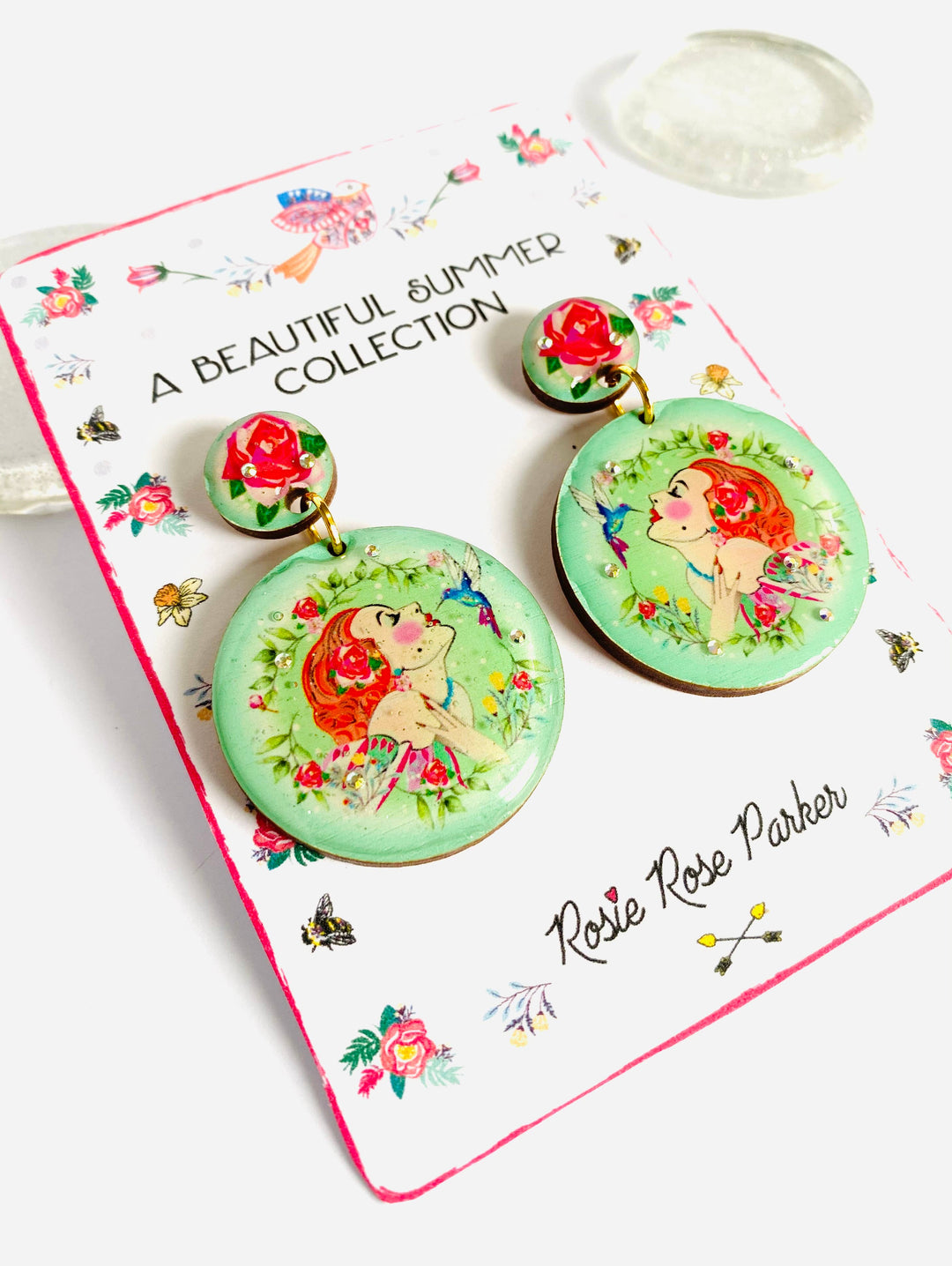 Lady and the Hummingbird Earrings by Rosie Rose Parker