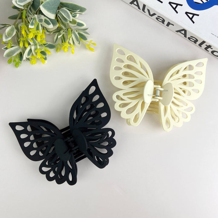 Double Layer Frosted Butterfly Hair Claw Clip