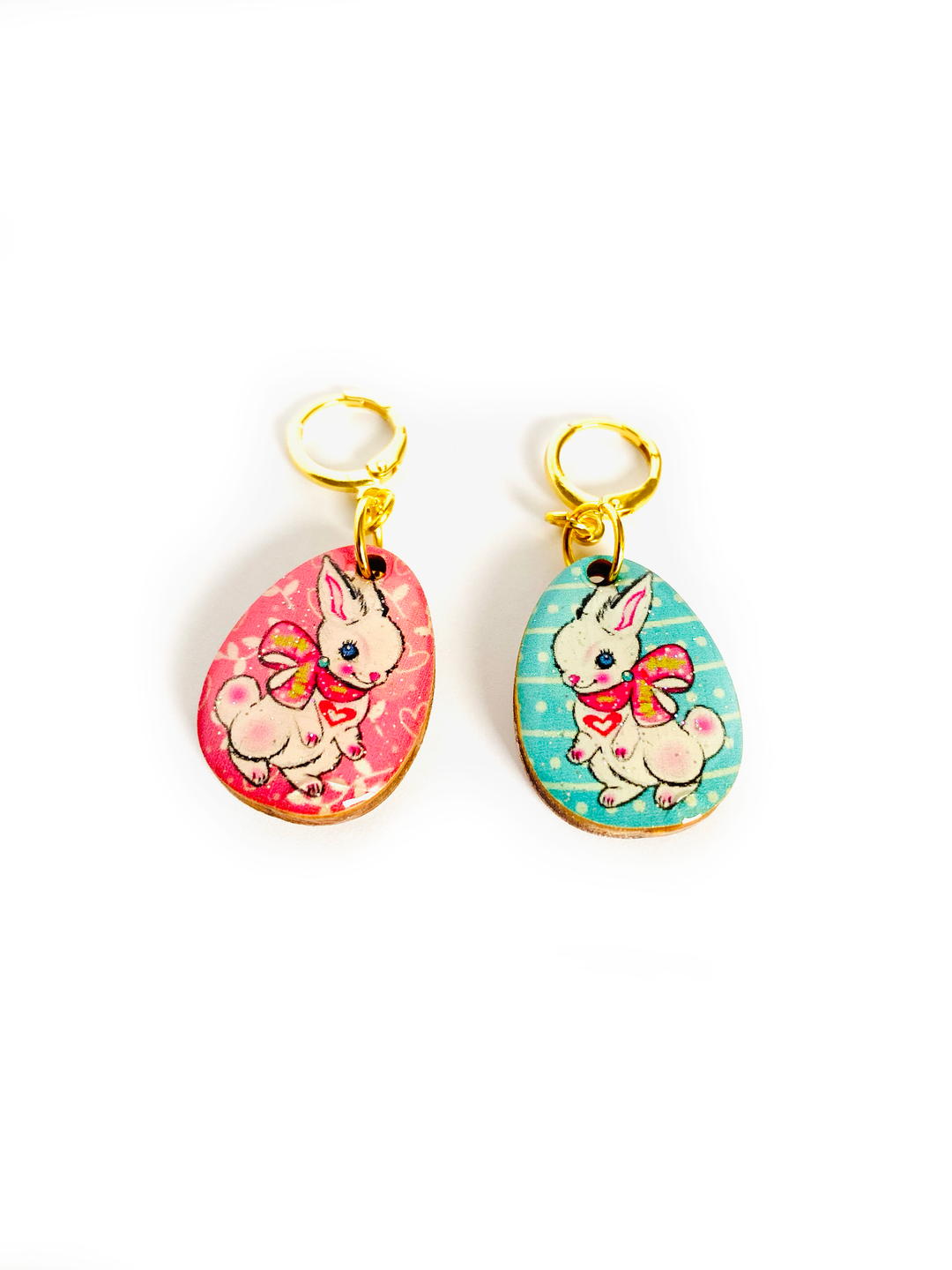 Layla Bunny Easter Egg Earrings by Rosie Rose Parker