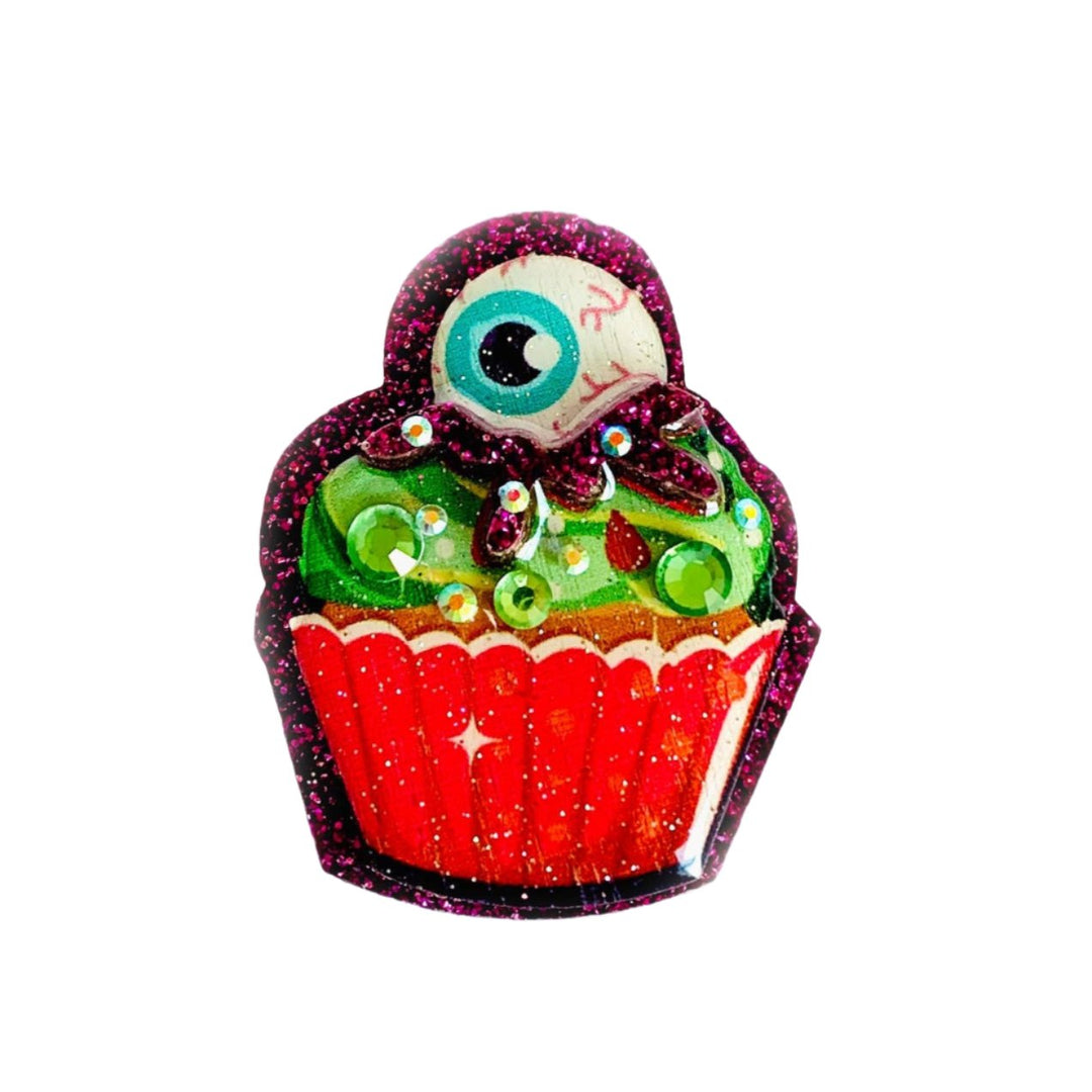 Eyeball Cupcake Brooch by Rosie Rose Parker