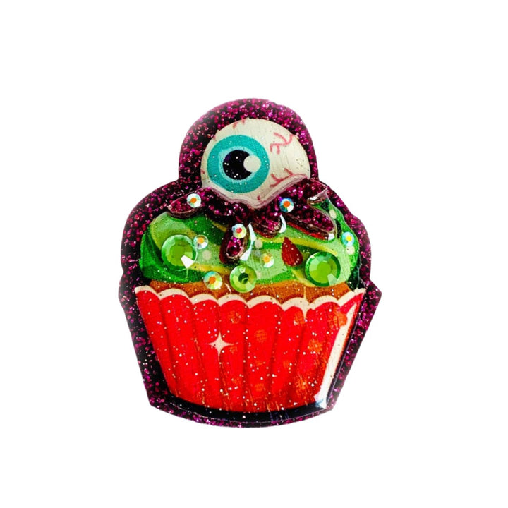 Eyeball Cupcake Brooch by Rosie Rose Parker