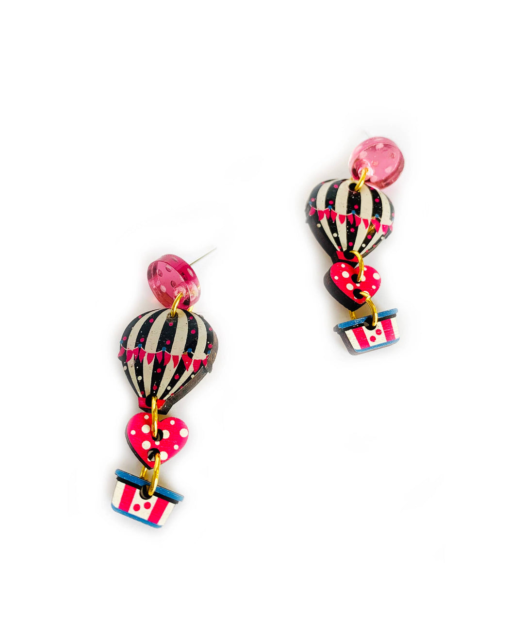 Heart Air Balloon Earrings by Rosie Rose Parker