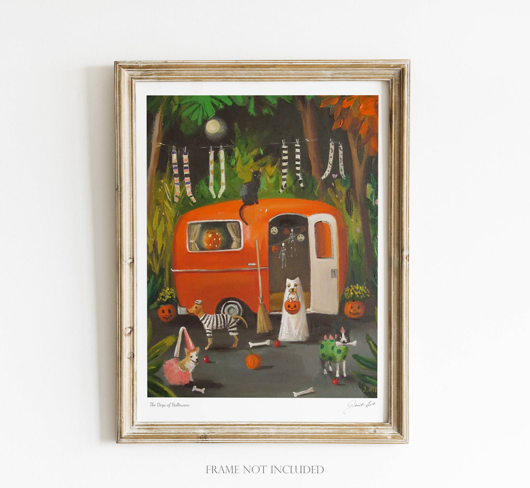 The Dogs Of Halloween Art Print - 8.5" X 11"