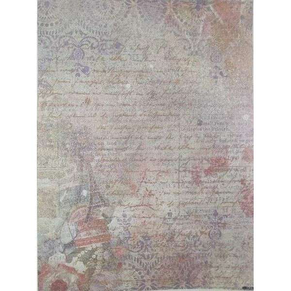 Faded Romance Designer Printed AIDA Fabric. Canvas for embroidery with an applied background  KF-1278A