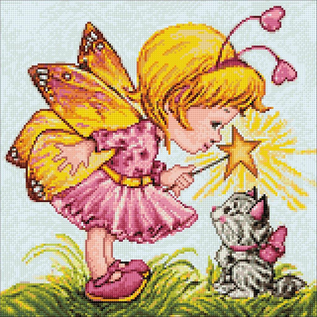 Fairy with Kitten CS2496 15.7 x 15.7 inches Crafting Spark Diamond Painting Kit