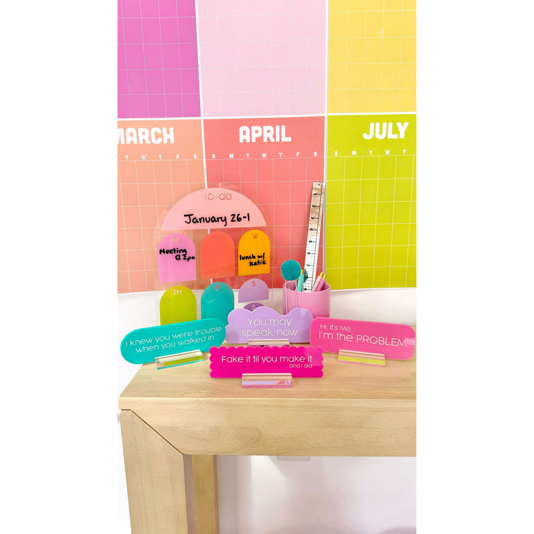Fake it til you make it acrylic desk name plate