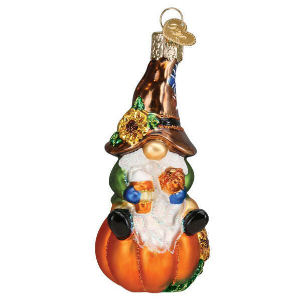 Old World Christmas Fall Harvest Gnome Blown Glass Ornament