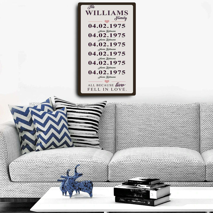 Family Dates Sign