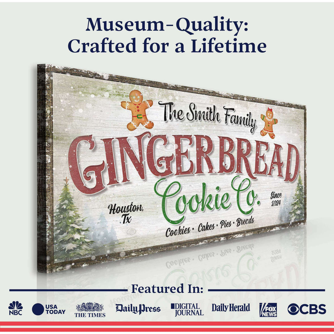 Family Gingerbread Bakery Christmas Sign III