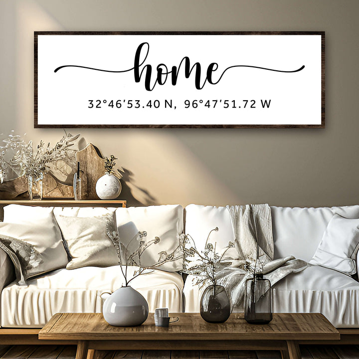 Family Home Coordinates Sign