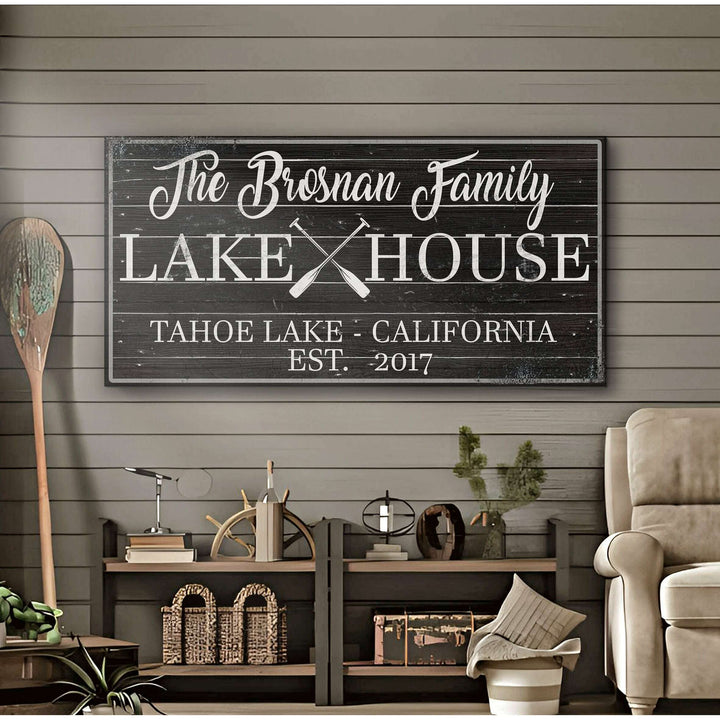 Family Lake House Paddle Sign II