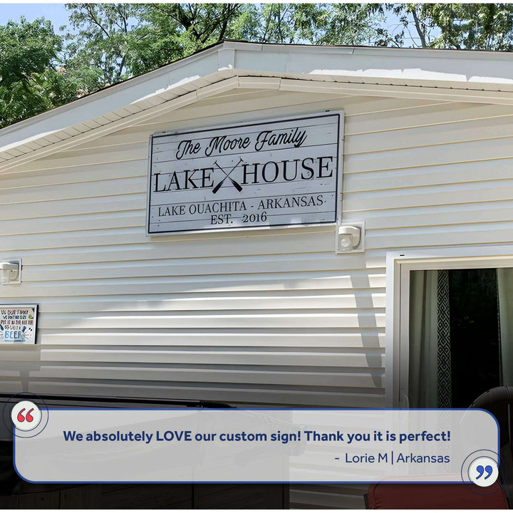 Family Lake House Paddle Sign