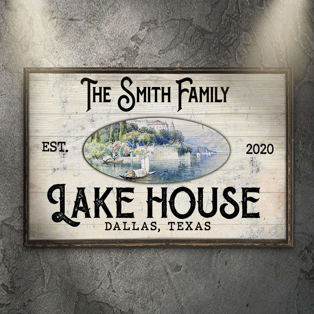 Family Lake House View Sign