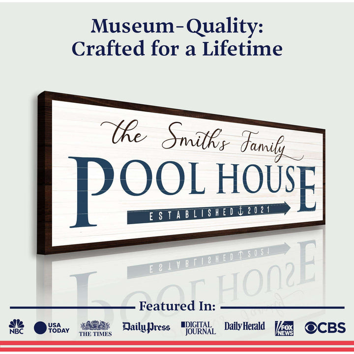 Family Pool House Sign