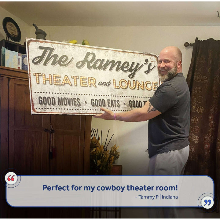Family Theater and Lounge IV Sign