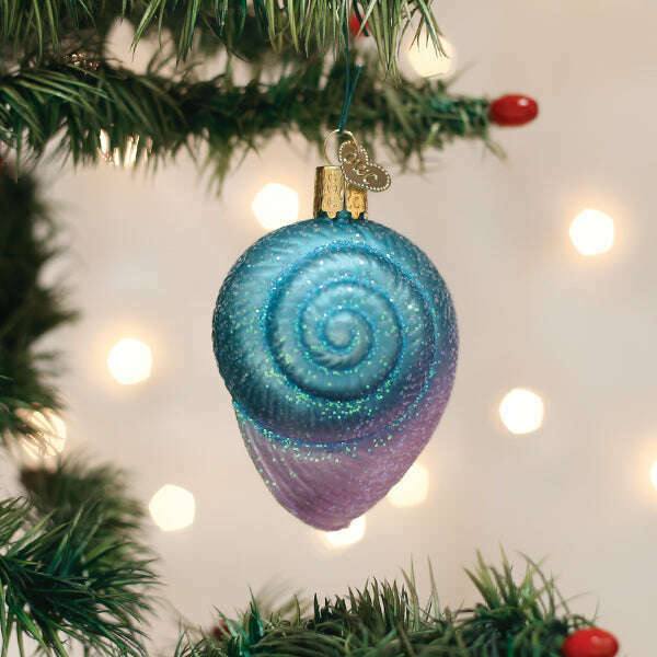 Old World Christmas Fanciful Spiral Shell Blown Glass Ornament