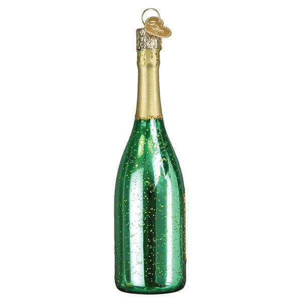 Old World Christmas Fancy Champagne Bottle Blown Glass Ornament