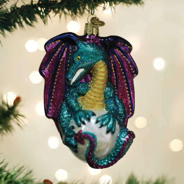 Old World Christmas Fantasy Dragon Blown Glass Ornament