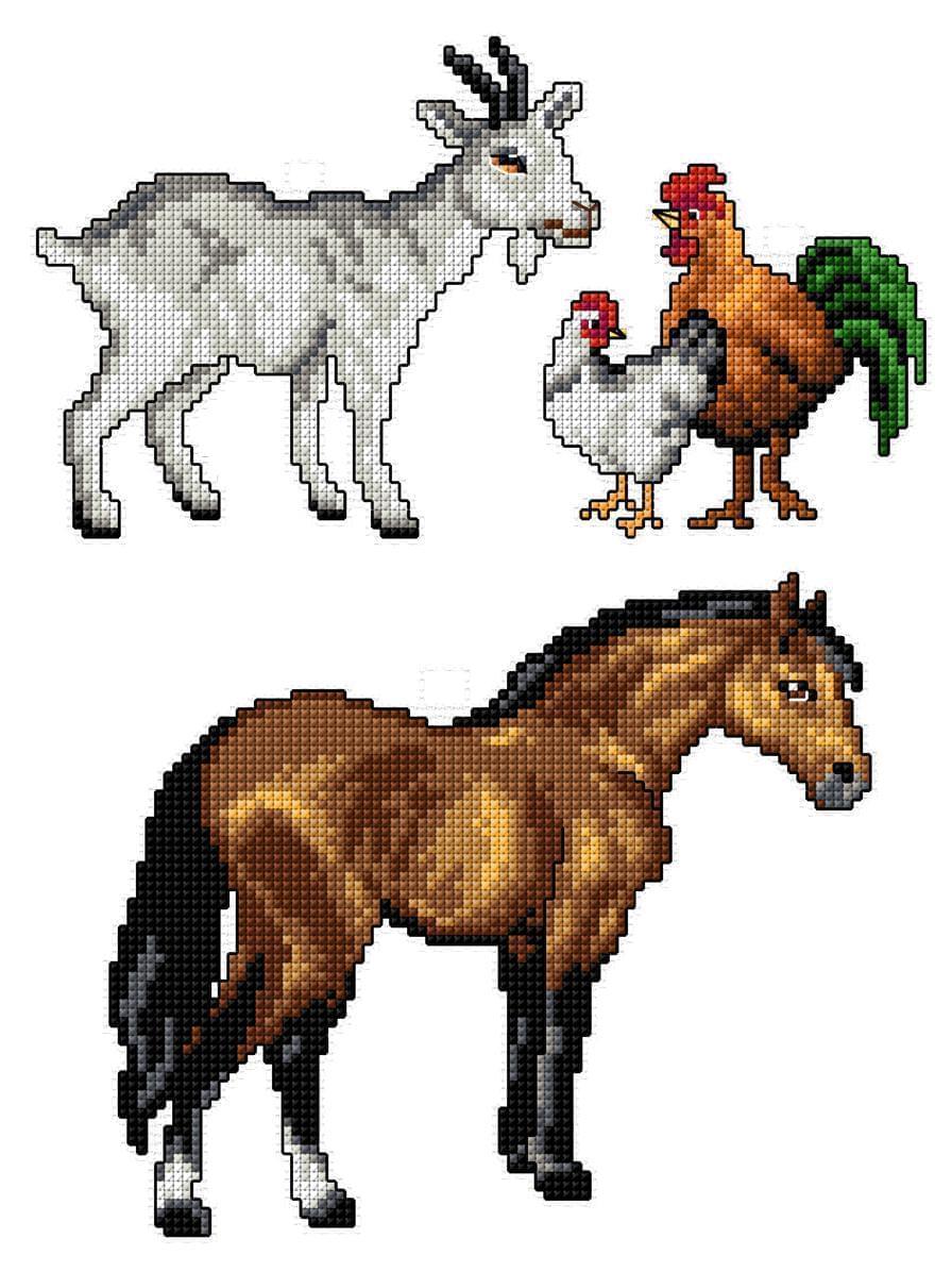 "Farm Animals" 128CS Counted Cross-Stitch Kit