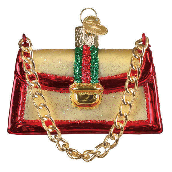 Old World Christmas Fashion Purse Blown Glass Ornament