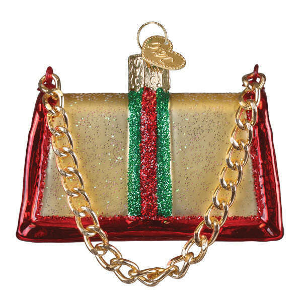 Old World Christmas Fashion Purse Blown Glass Ornament