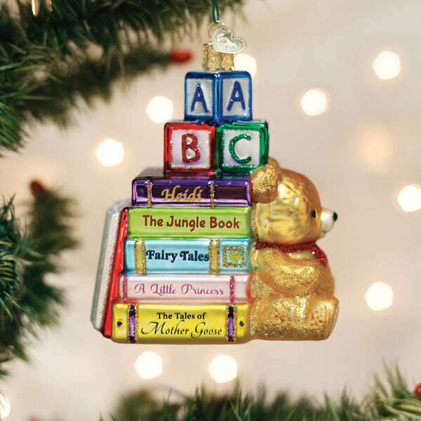 Old World Christmas Favorite Children's Books Blown Glass Ornament