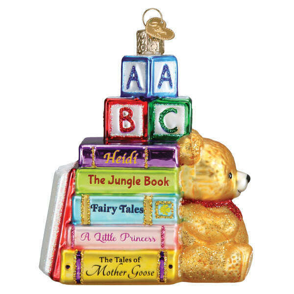 Old World Christmas Favorite Children's Books Blown Glass Ornament