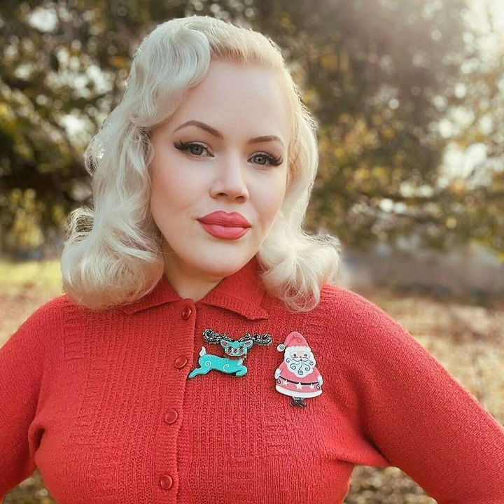 Fawna Fir Top Leaping Reindeer Brooch by Johanna Parker x Lipstick & Chrome