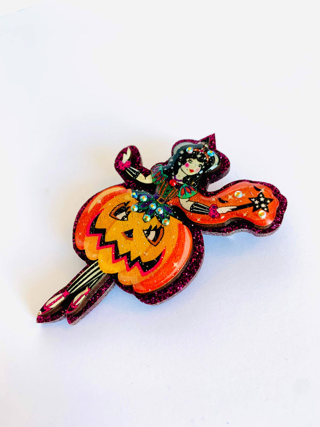 Pumpkin Fairy Brooch by Rosie Rose Parker