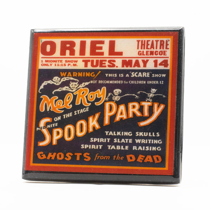 Vintage Halloween Spook Party Poster Coaster Set