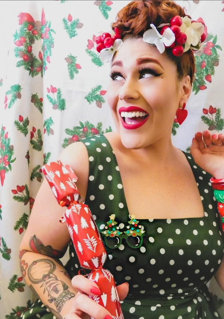 Feelin' Pine Tacky Christmas Glasses Brooch by Lipstick & Chrome - Quirks!